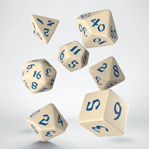 Classic Runic Beige And Blue Dice Set