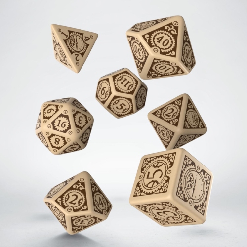 Steampunk Clockwork Beige and Brown Dice Set Steampunk Clockwork Beige and Brown Dice Set